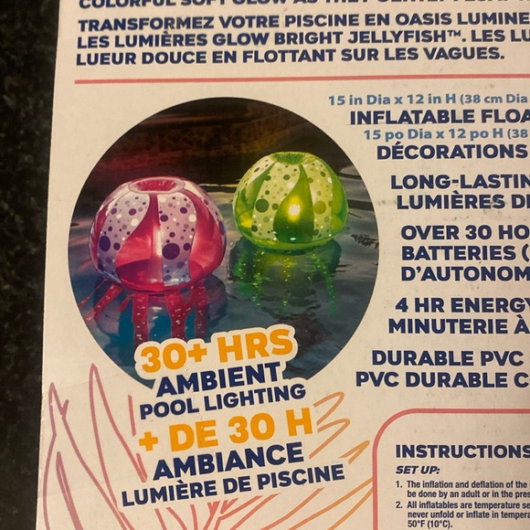 Glow Bright Jellyfish Floating Pool Lights 2 Pack - Picture 4 of 5